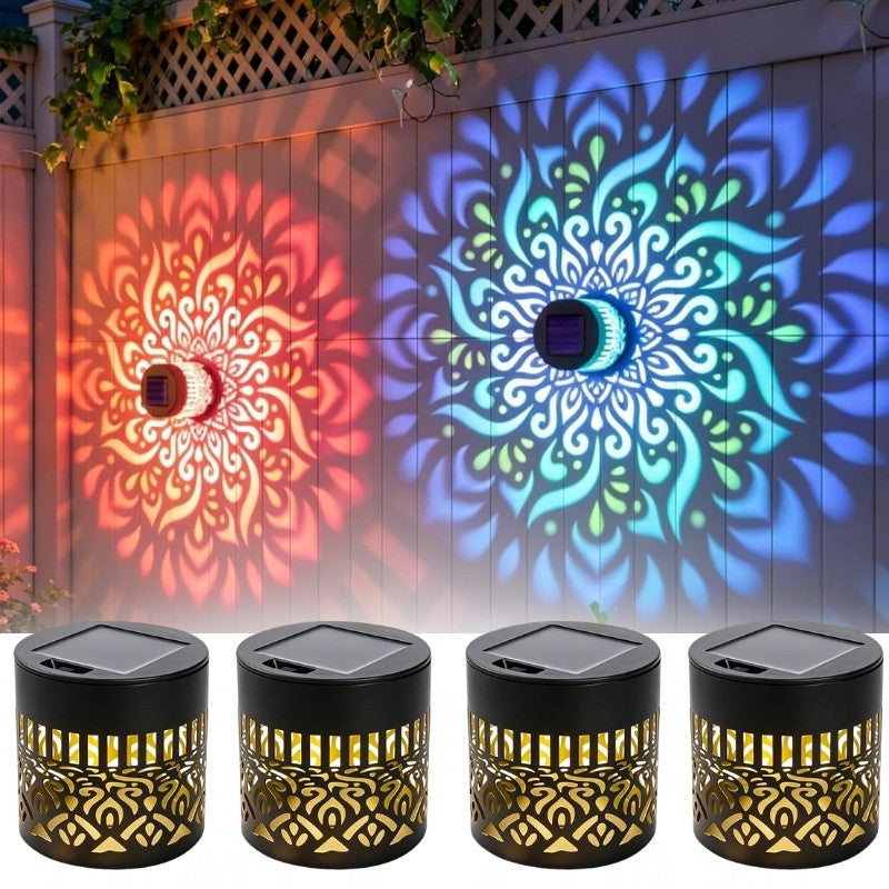 Vibrant Multi-Color Mandala Solar Fence Lights – IP65 Waterproof Sunfl