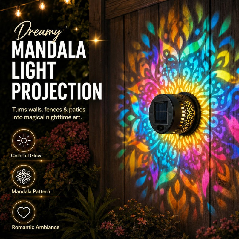 Vibrant Multi-Color Mandala Solar Fence Lights – IP65 Waterproof Sunflower Wall Sconce for Garden Holiday Decor