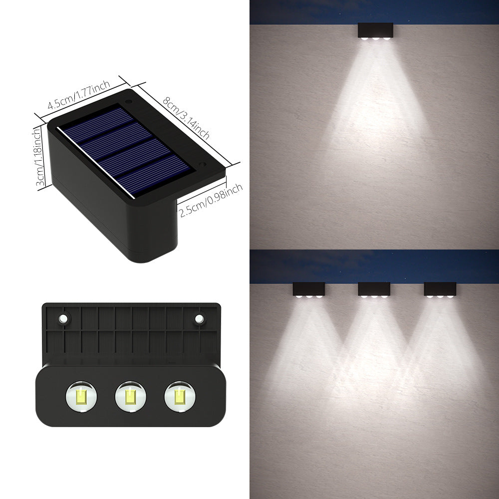 Solar Outdoor LED Wall Lights Waterproof Step Lights Fence Decorative Wall Washer Lights for Patio, Garden, Pathway, and Railing Ambience