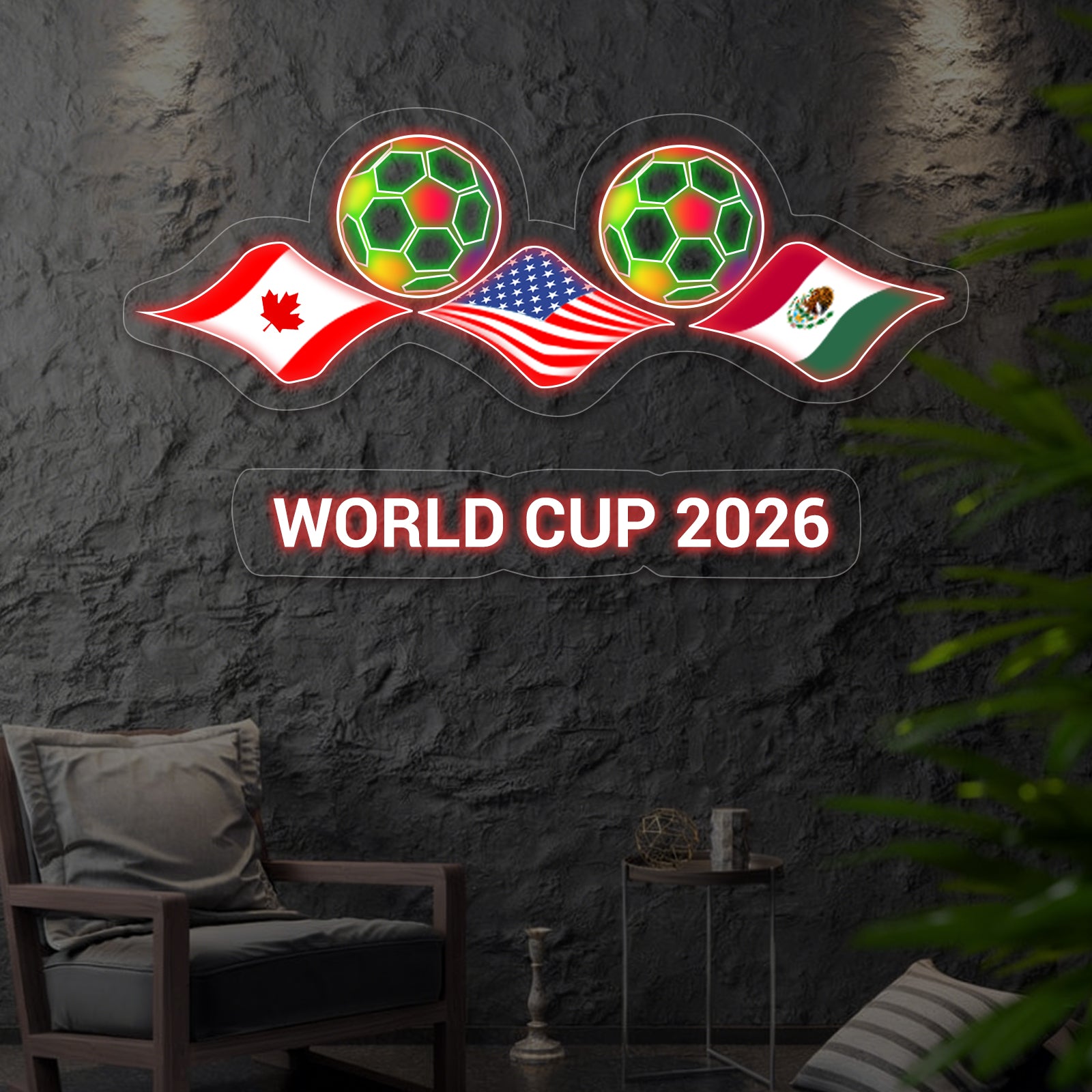 2026 World Cup LED Neon Sign - Light Up The Pitch For Your Ultimate Sanctuary