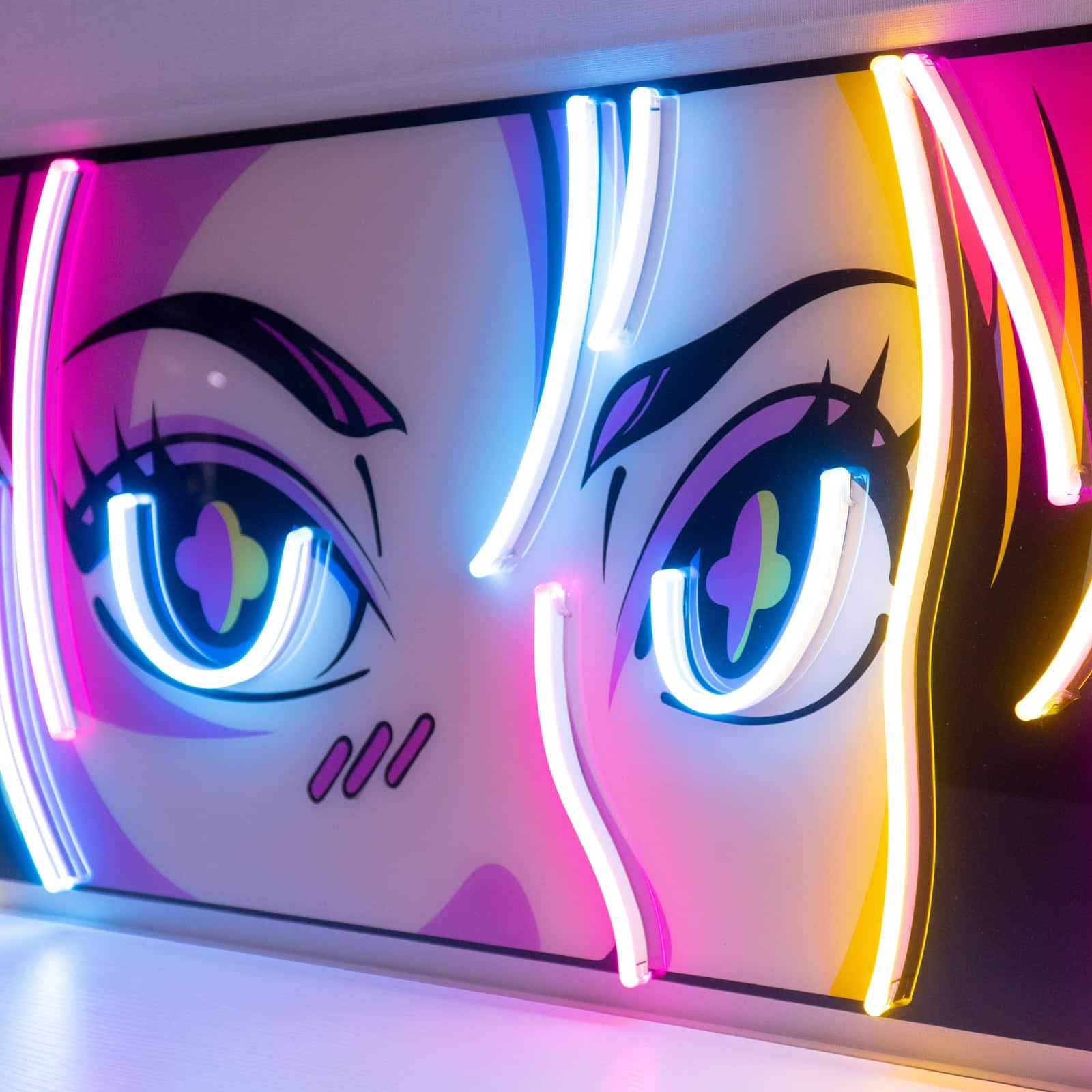 Letrero de Neón de Ojos de Anime: Toque Vibrante y Acentos Coloridos, Perfecto para Salas de Juegos, Dormitorios y Espacios Creativos