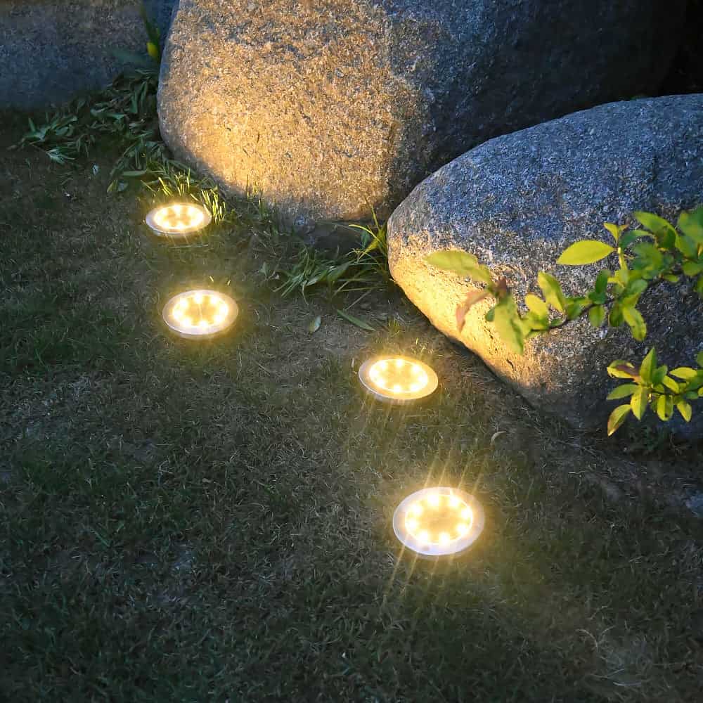 Deck Lights Solar Powered, Solar Deck Lights Outdoor 5 Hours Of Illumination,for Landscape,Walkway,Lawn,Steps Decks,Pathway Yard Stairs Fences,Garden Decorations