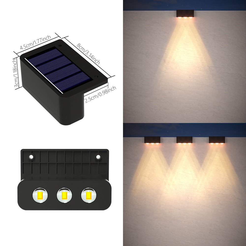 Solar Outdoor LED Wall Lights Waterproof Step Lights Fence Decorative Wall Washer Lights for Patio, Garden, Pathway, and Railing Ambience