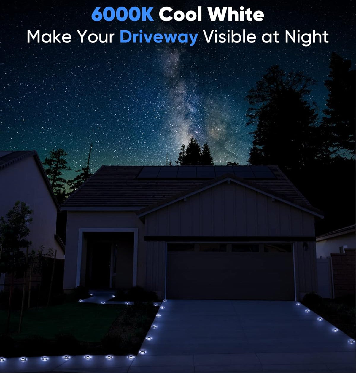 Quntis IP68 Warm White&Cool White Solar Deck & Pathway Lights – Waterproof LED Step Lights with Dusk-to-Dawn Auto On/Off, Perfect For Stairs, Fence, Patio & Walkways