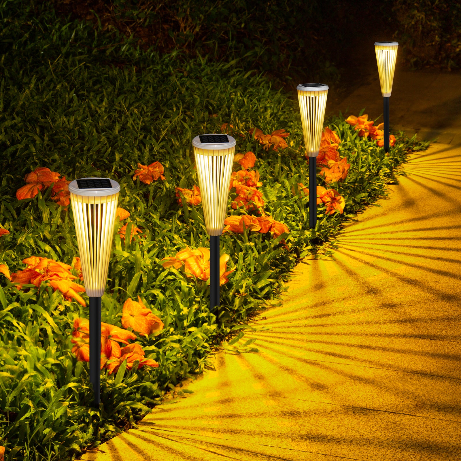 Solar Hollow Garden Light – Outdoor Landscape Stake Lamp for Lawn & Yard Decor | Dual Light Modes: Warm White & Cool White
