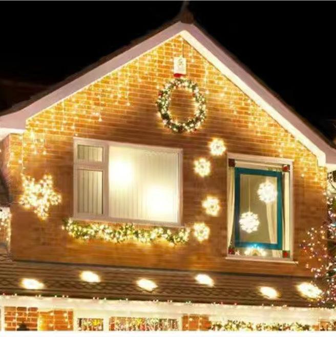 Quntis 10m (33ft) 400-LED Solar Curtain Lights – IP65 Waterproof Outdoor Icicle Lights for Christmas & Holiday Decor