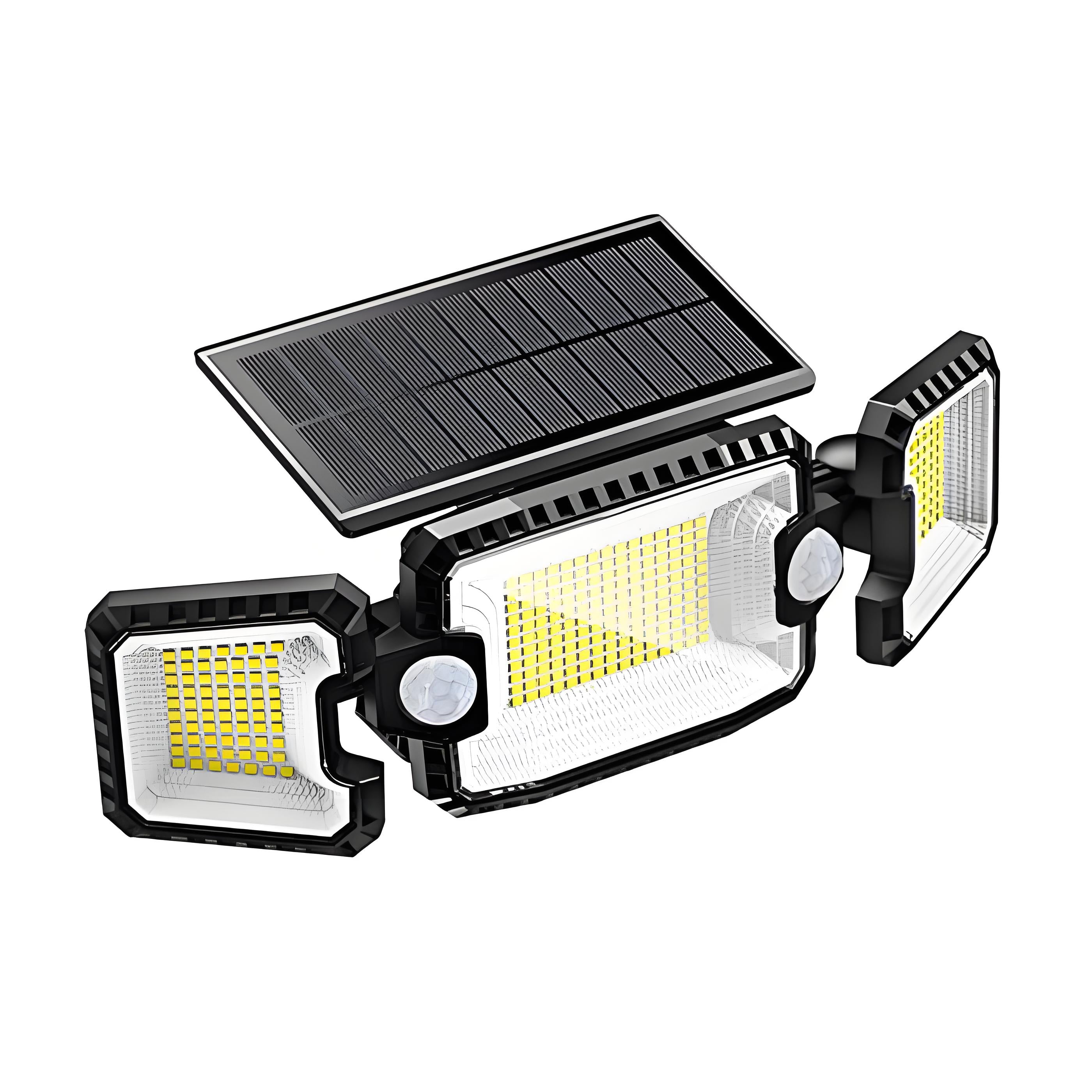180° Super Weitwinkel Einstellbare 3 Köpfe Solar Sicherheitslichter Außen IP65 Wasserdichtes Licht