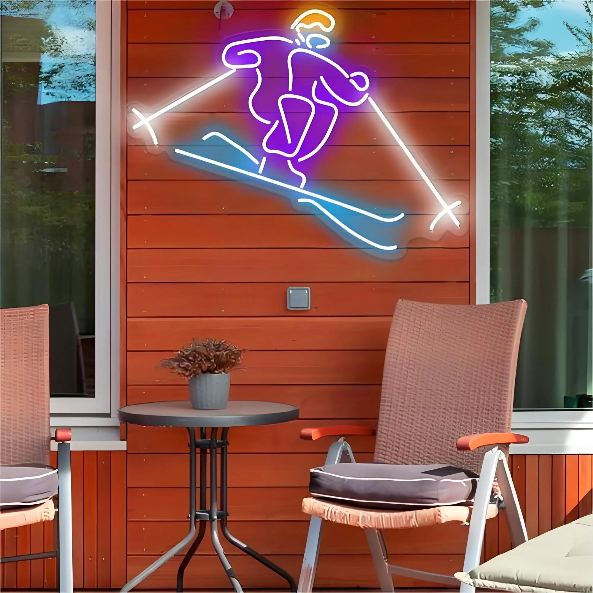 Cartel de Nieve Neón, Apres Ski, Gafas de Esquí, Cartel Personalizado de Apres Ski, Decoración de Pared de Esquí, Regalo para Esquiador