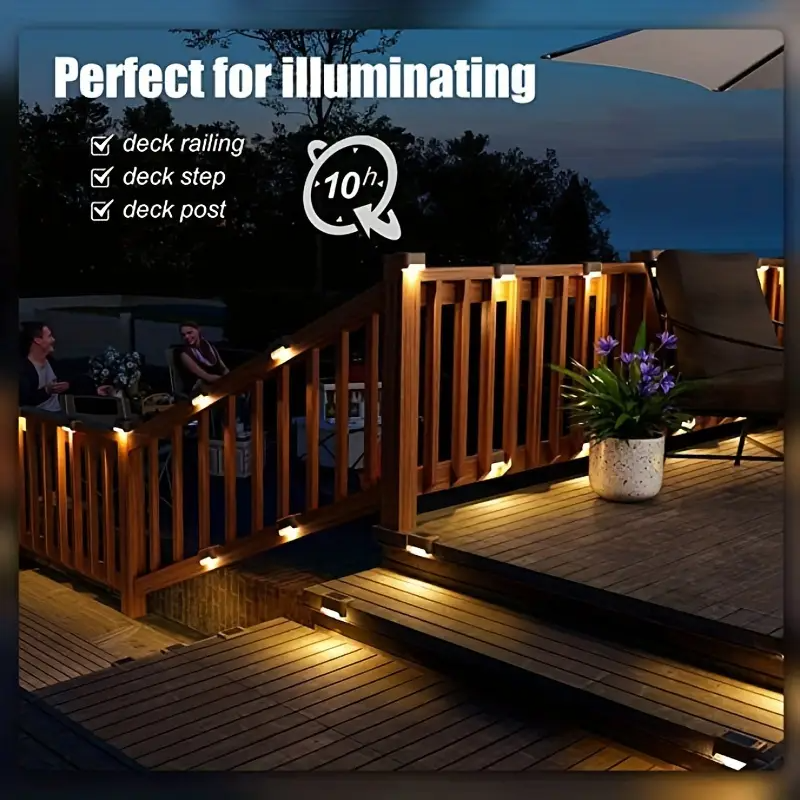 Waterproof Solar Step Lights for Garden, Staircase, Balcony & Fence | Outdoor Landscape LED Lighting