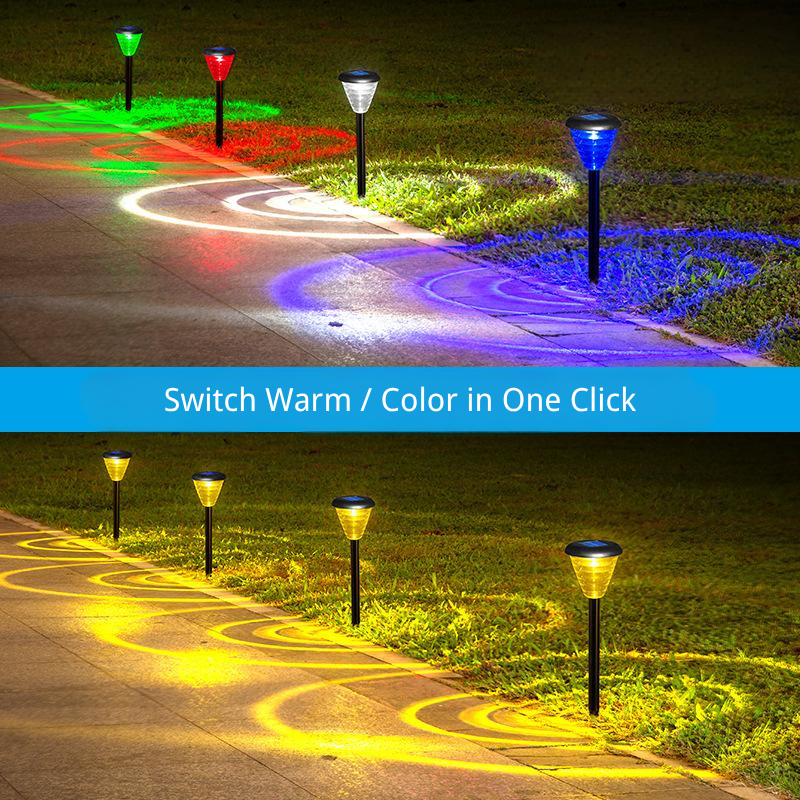 Solar Garden Stake Light – Outdoor Waterproof Motion Sensor Lamp for Yard, Lawn, Patio & Pathway | Dual Light Modes: Warm White & Colorful with One-Touch Switch