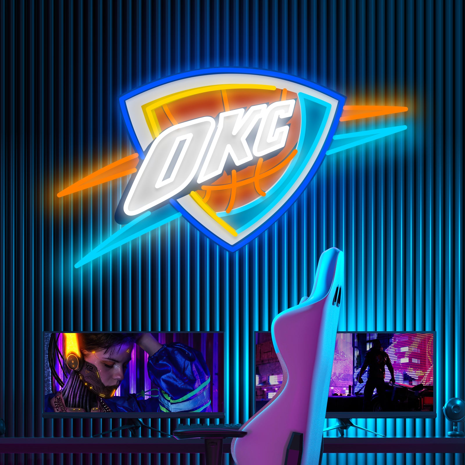 OKC Thunder LED Neon Sign - Shai Gilgeous-Alexander (SGA) Basketball Wall Art - NBA Finals Decor