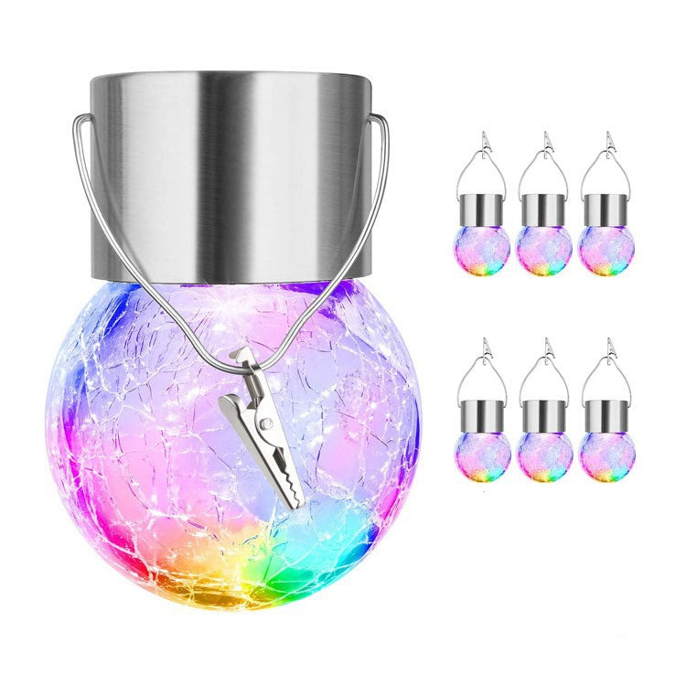 Светильники на солнечных батареях в виде стеклянных шаров для улицы – светодиодные треснувшие шары и виноградные огни для декора сада и патио