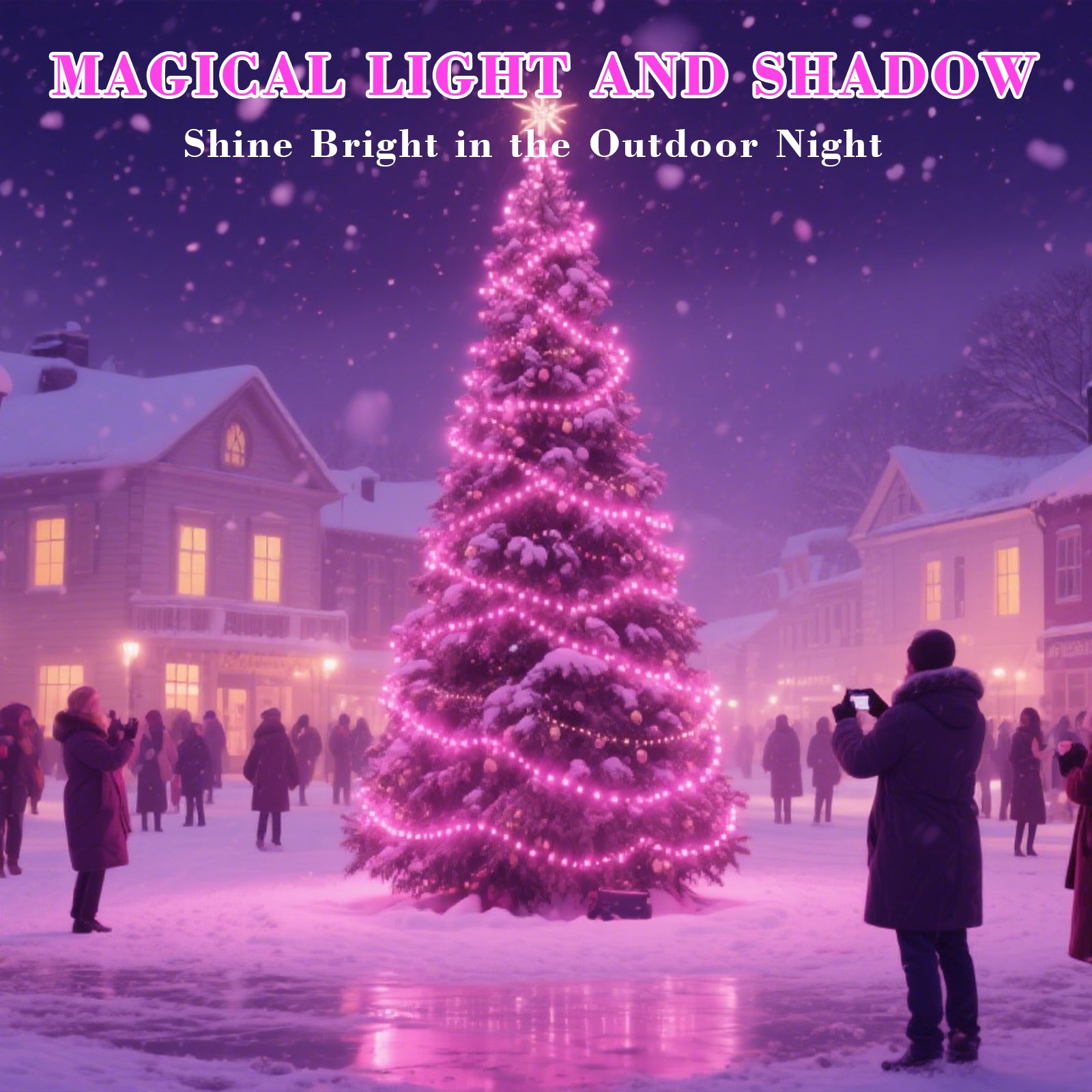 Quntis Pink&Cool White LED Christmas String Lights 40M 400LEDs 8 Mode IP44 Waterproof Fairy Lights Mains Powered for Home Garden Patio Chirstmas Tree Xmas Wedding Decoration