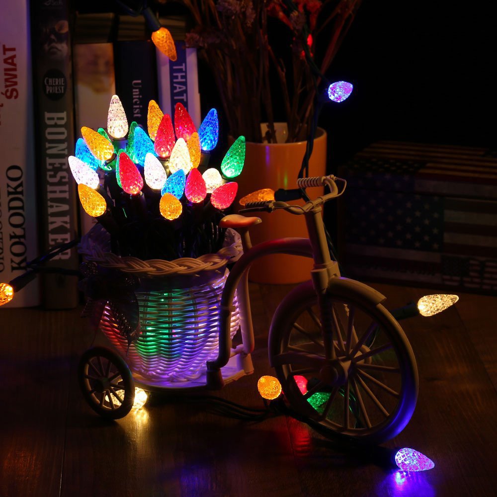 Quntis C6 Strawberry String Light,Indoor/Outdoor Mini Christmas Lights for Holiday Decor