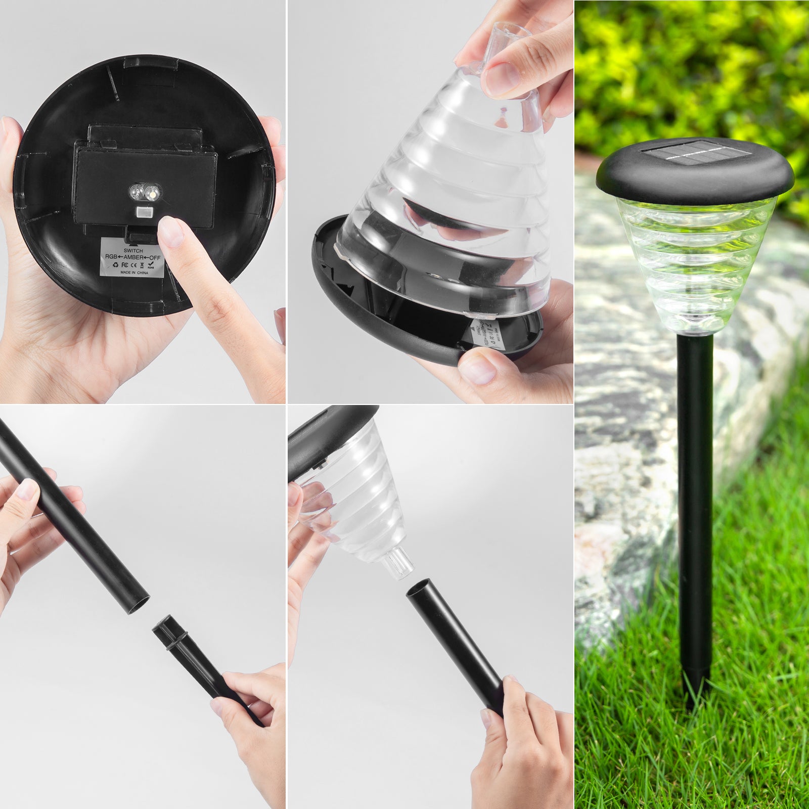 Solar Garden Stake Light – Outdoor Waterproof Motion Sensor Lamp for Yard, Lawn, Patio & Pathway | Dual Light Modes: Warm White & Colorful with One-Touch Switch