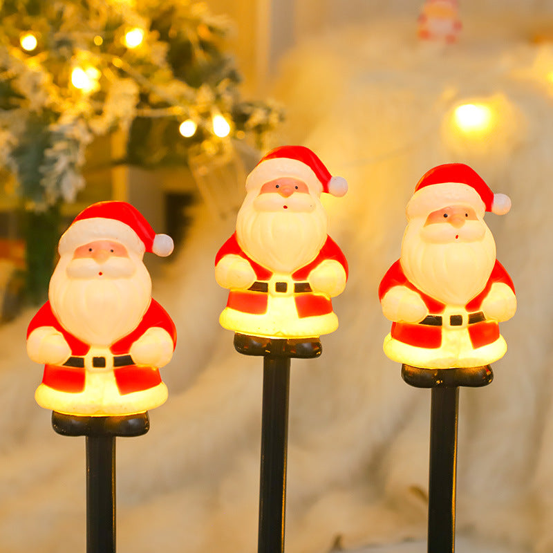 Santa Candy Cane 1-to-5 Stake Lights, Outdoor Lawn and Garden, Christmas Solar-Powered Decorative Lights, Yard and Patio Decor, Outdoor Solar Christmas Lights, Christmas Light Stakes
