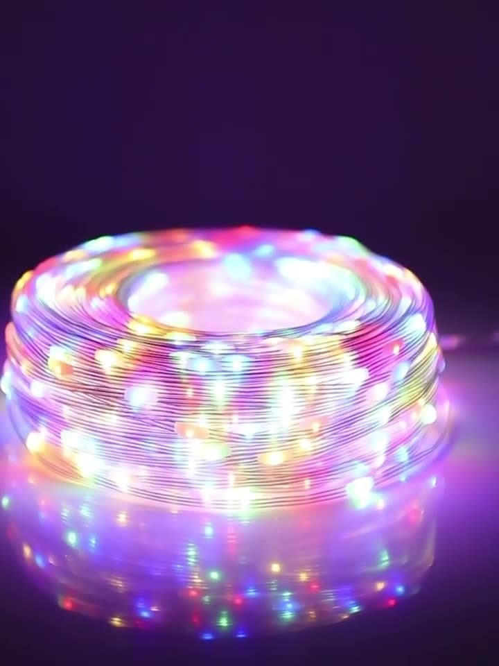 Quntis Solarbetriebene LED Außenlichterkette – Wasserdichte Kupferdraht-Feenlichter mit PVC-Beschichtung für Garten- und Weihnachtsdekoration