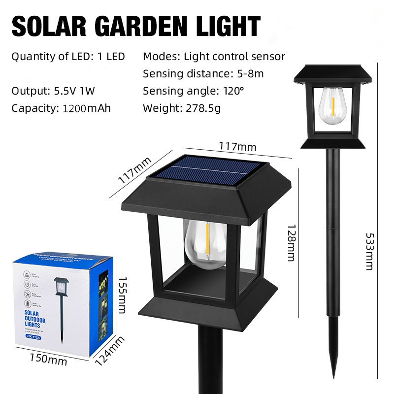 Solar Ground Stake Lights – Waterproof LED Filament Garden Lamps for Outdoor Lawn & Patio Decoration
