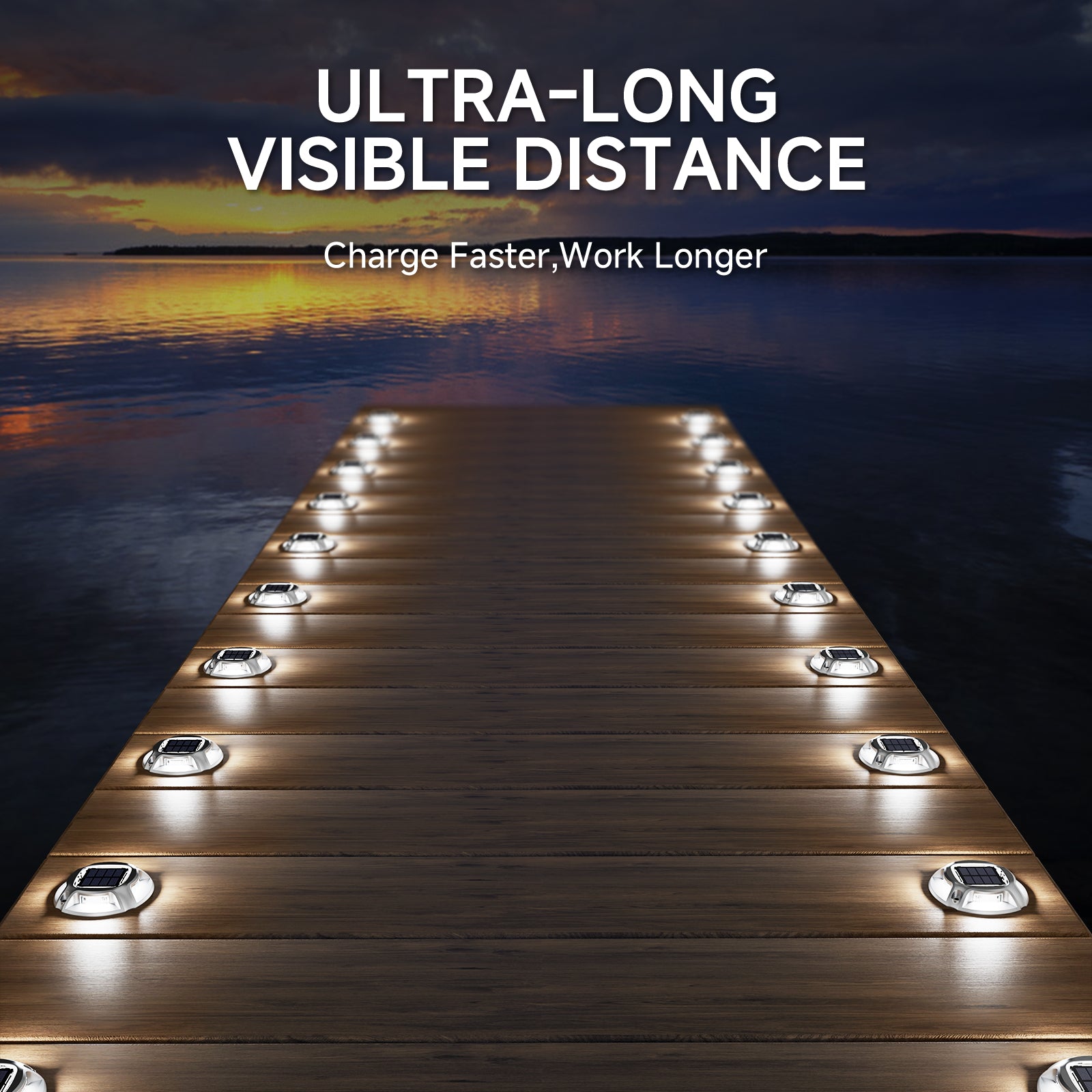 Solar Deck Lights 2 Colors in 1 Design for Decorative Illumination