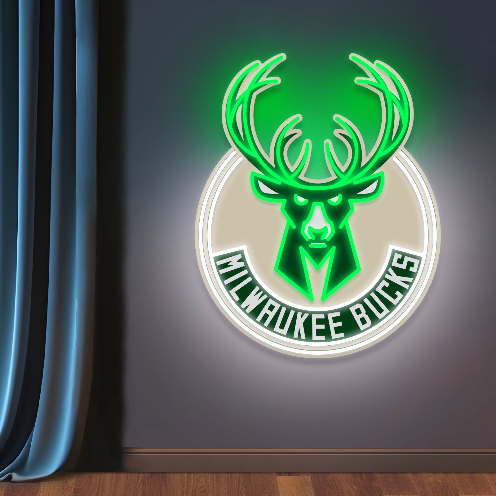 Milwaukee Bucks Neon Sign - "Fear The Deer" LED Art