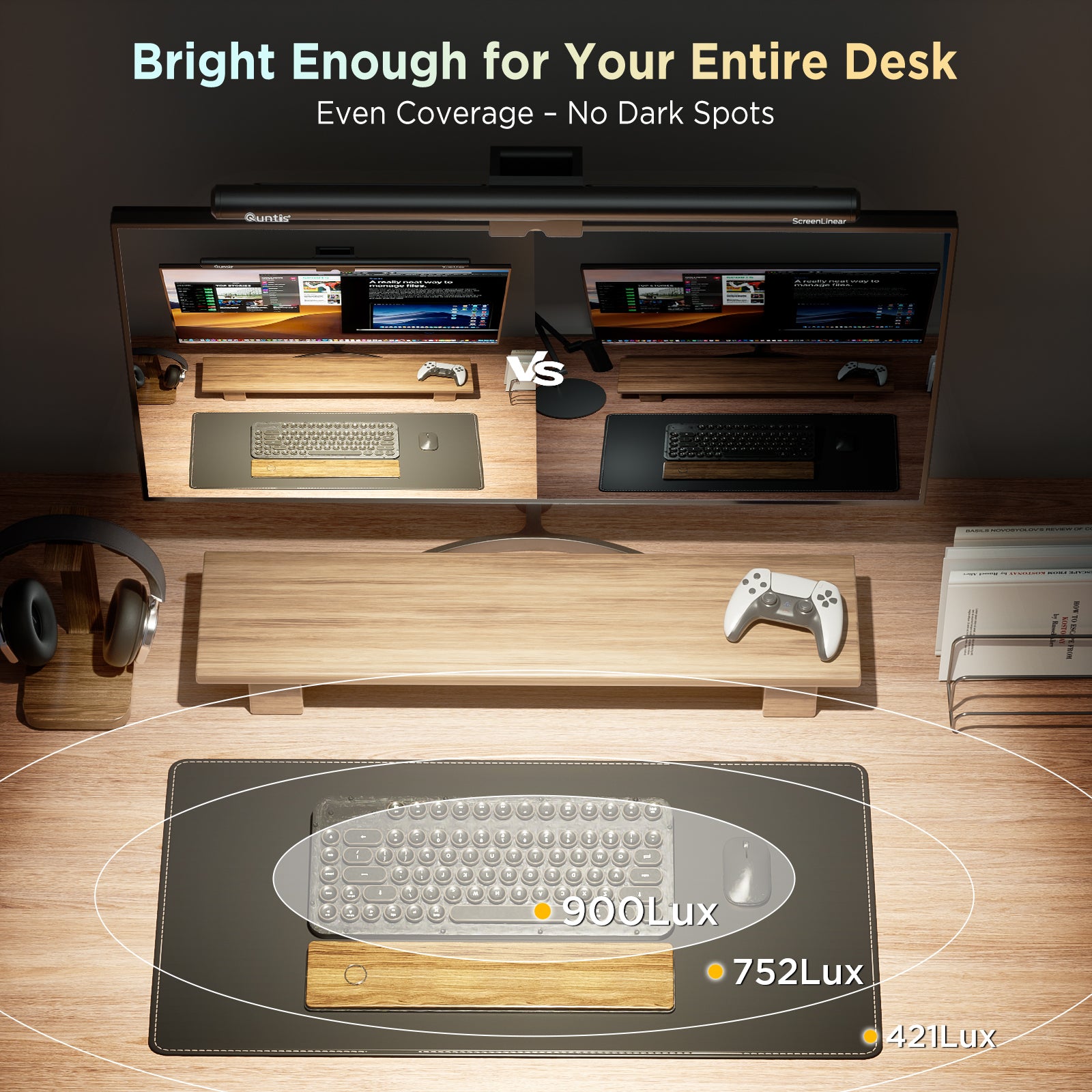 Quntis Monitor Light Bar IM 40 cm (15.7 inch) Black - RGB Dimmable Screenbar, USB Powered Eye-Care Task Light for Computer Monitor