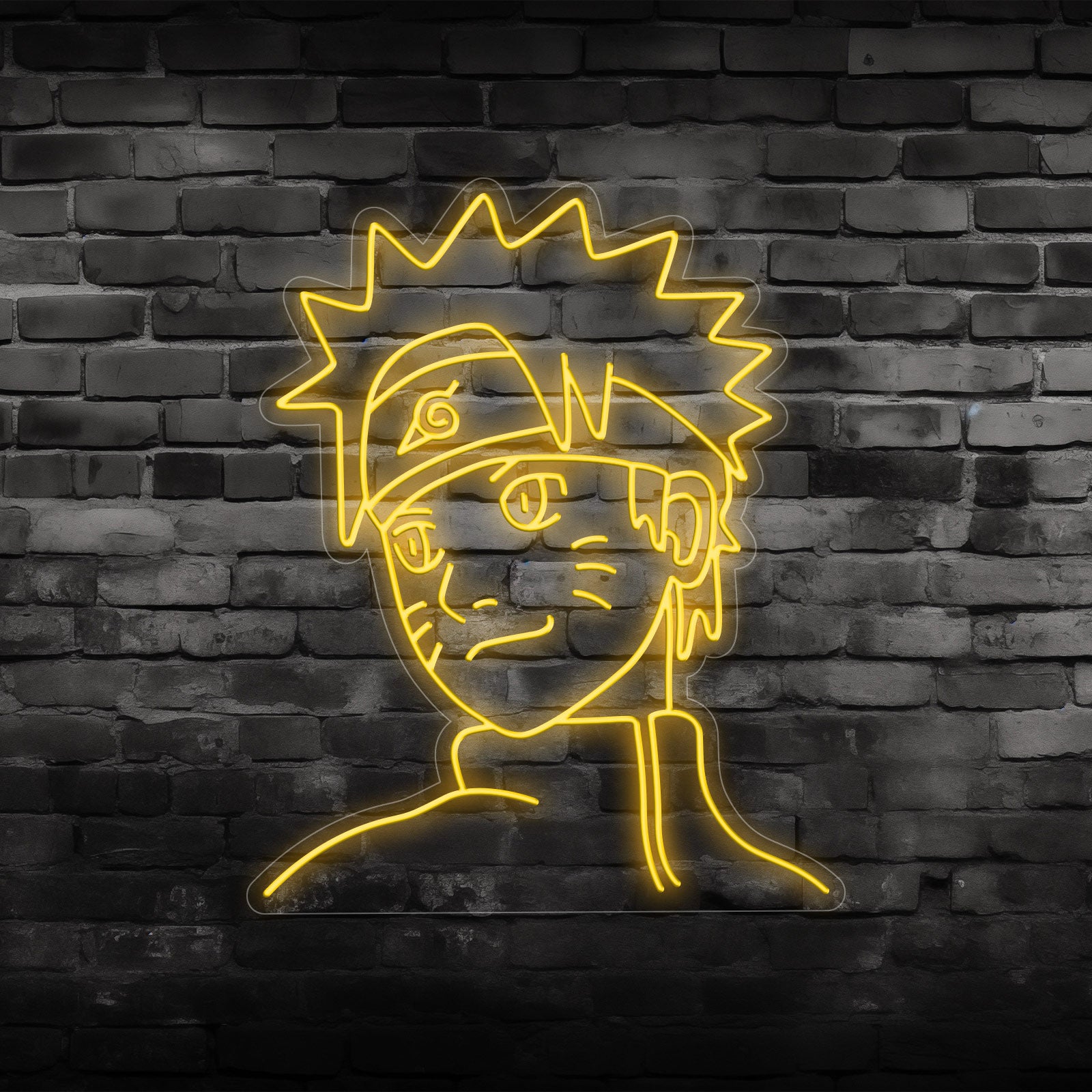 Neon Naruto Sign Warm Orange Glow Featuring Iconic Anime Character for Personal Rooms, Themed Cafes, and Comic Stores