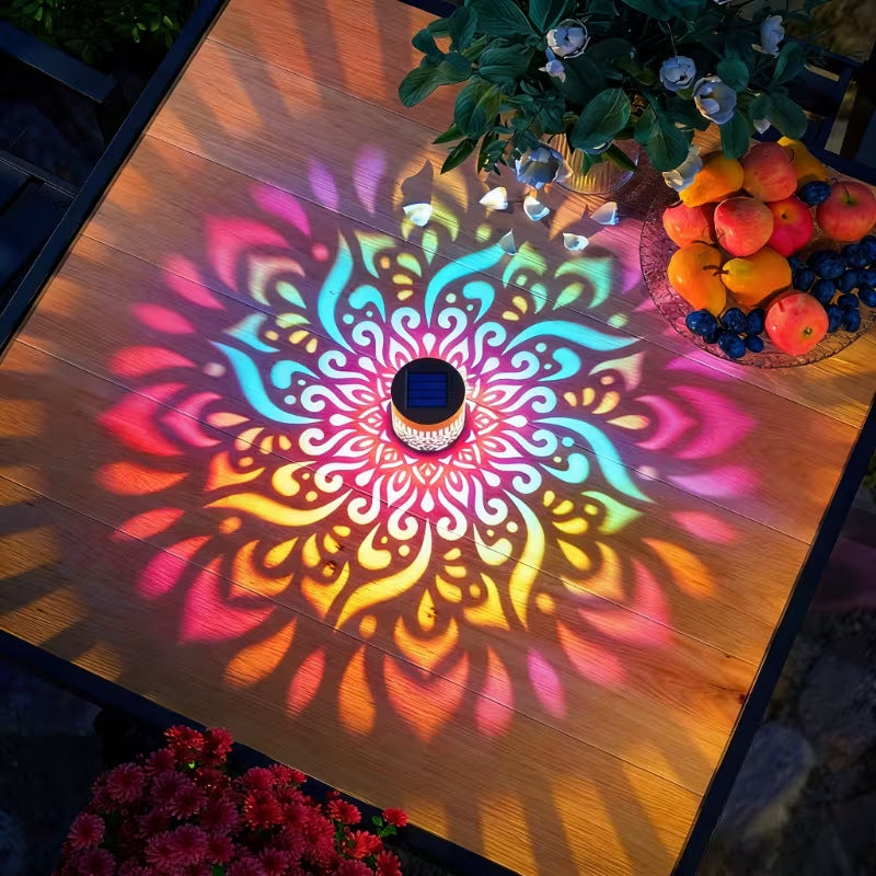 Vibrant Multi-Color Mandala Solar Fence Lights – IP65 Waterproof Sunflower Wall Sconce for Garden Holiday Decor