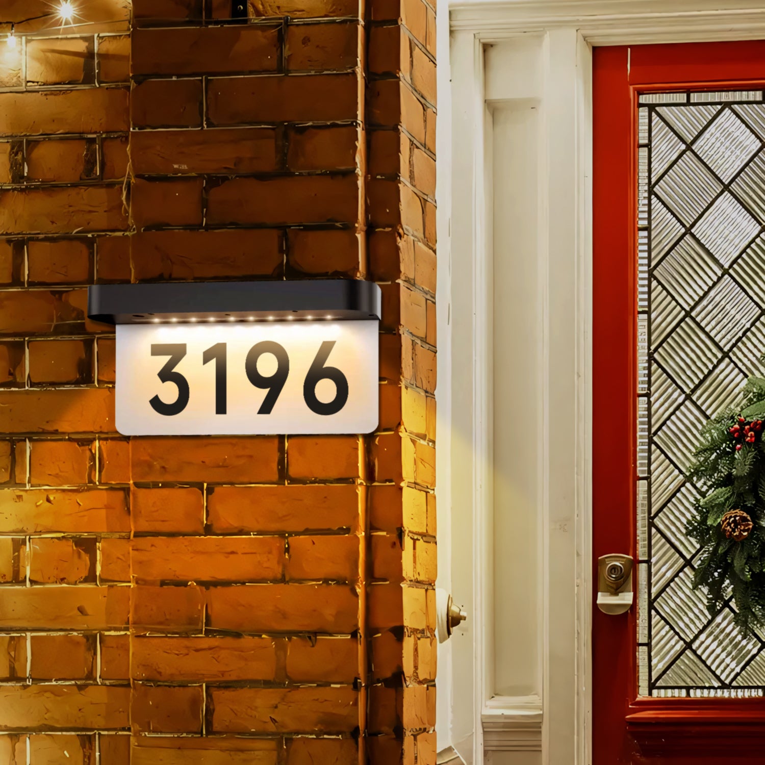 House Numbers Solar Powered, Address Plaques for House, LED Illuminated Waterproof Outside Address Sign 3000K Warm White LED