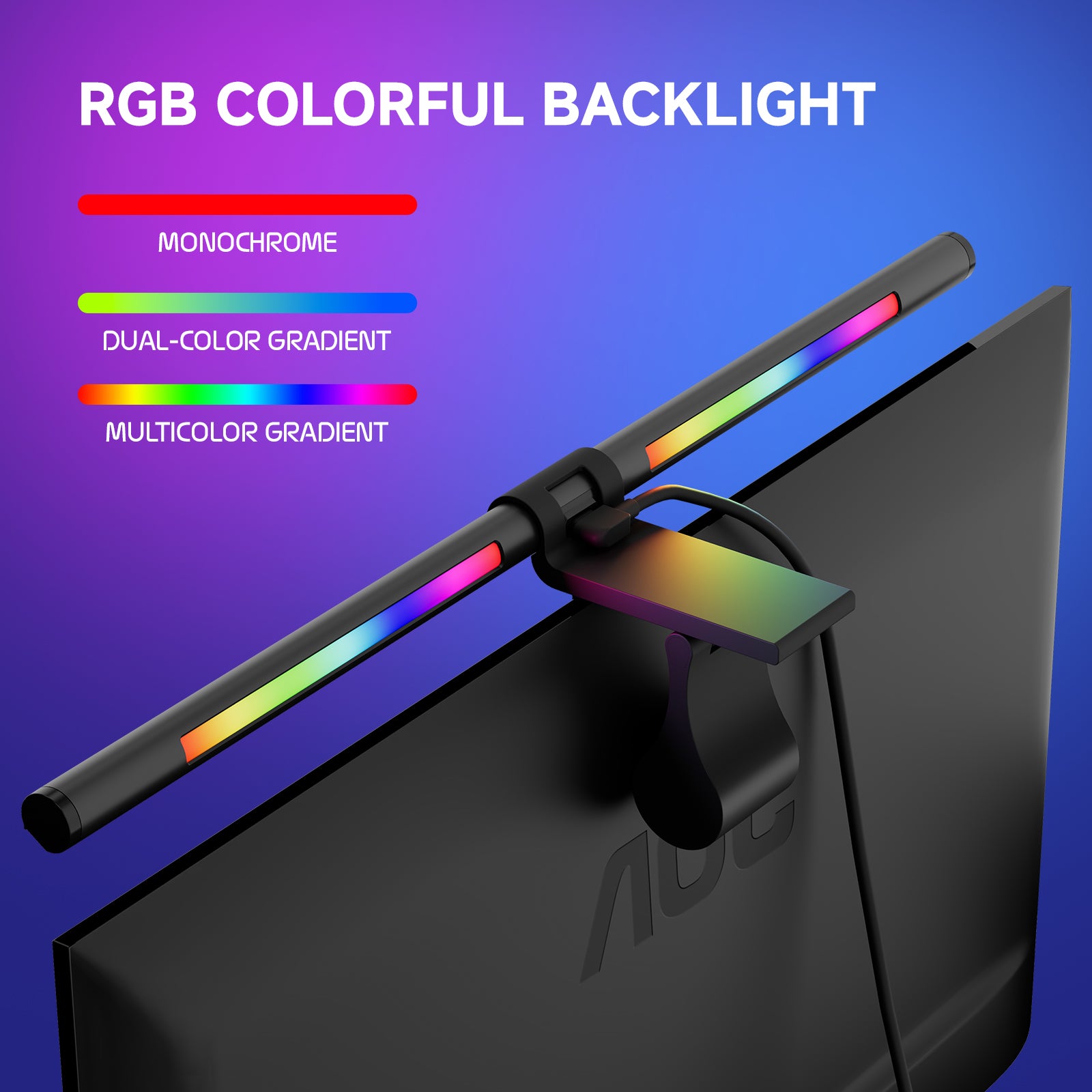 Transform Your Desk Setup with a 20" Quntis LED Monitor Light – Wireless Remote, Eye-Friendly Ra95 Illumination, Ambient RGB Backlighting, and Universal Fit for All Screens