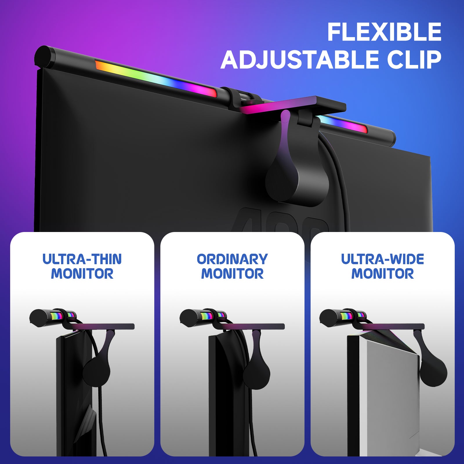 Transform Your Desk Setup with a 20" Quntis LED Monitor Light – Wireless Remote, Eye-Friendly Ra95 Illumination, Ambient RGB Backlighting, and Universal Fit for All Screens
