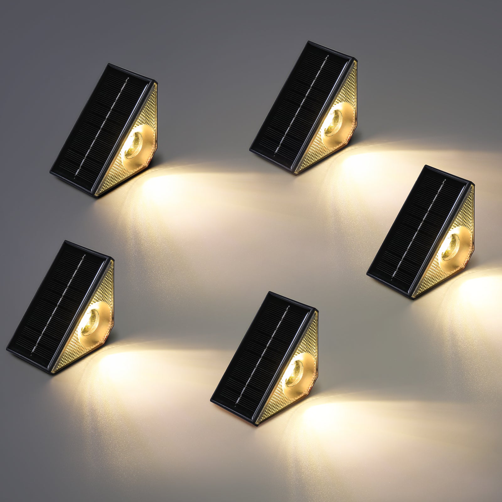 2 Pezzi Luce Solare da Passo Automatica Accensione/Spegnimento IP67 Impermeabile Luce da Deck Bianco Caldo Set da 6 Pezzi Illuminazione Notturna Adatta per Cortile Giardino Viale Portico Sentiero Piscina