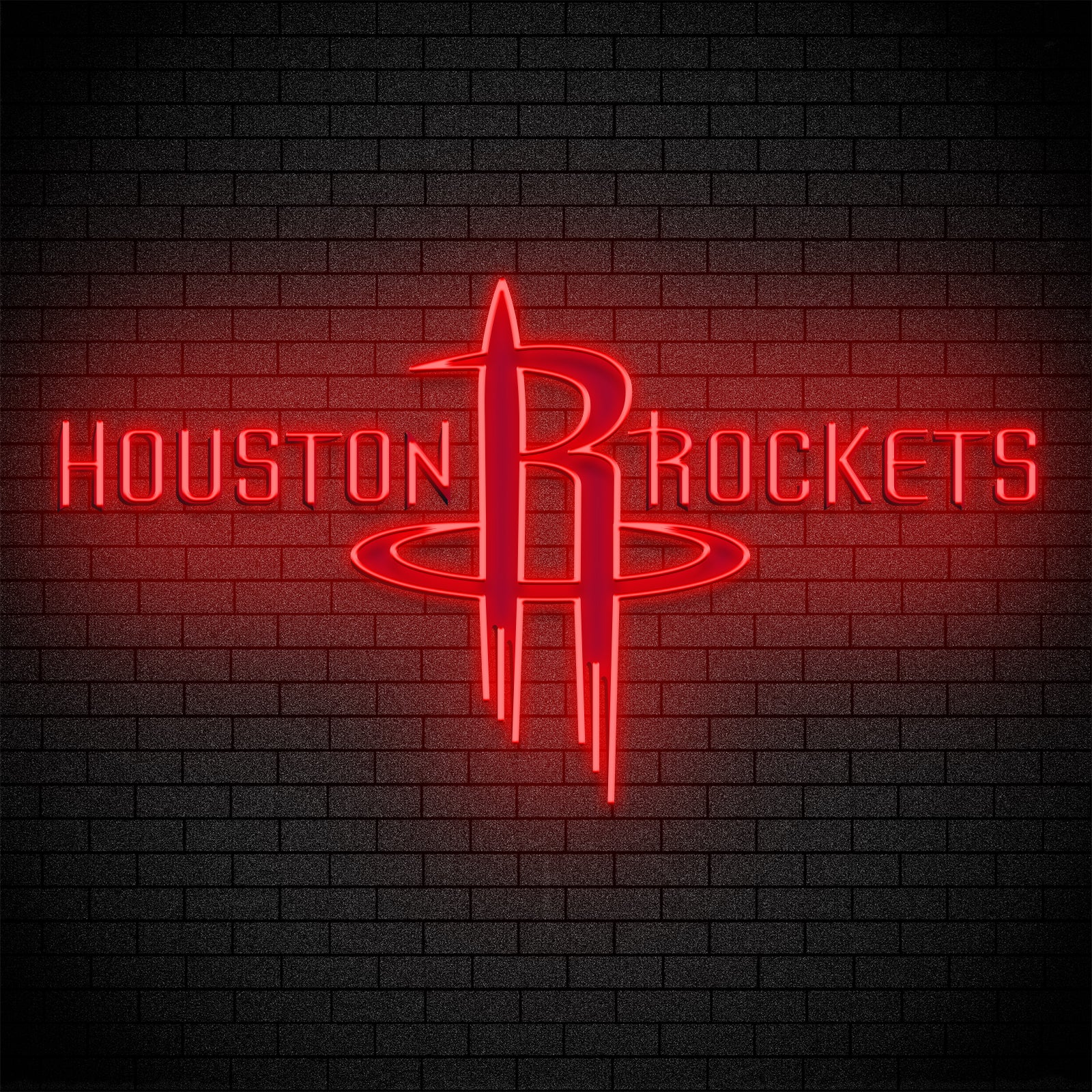 Houston Rockets NBA Neon Sign – LED Wall Decor Light for Sports Fans, Bedroom, Bar, Game Room