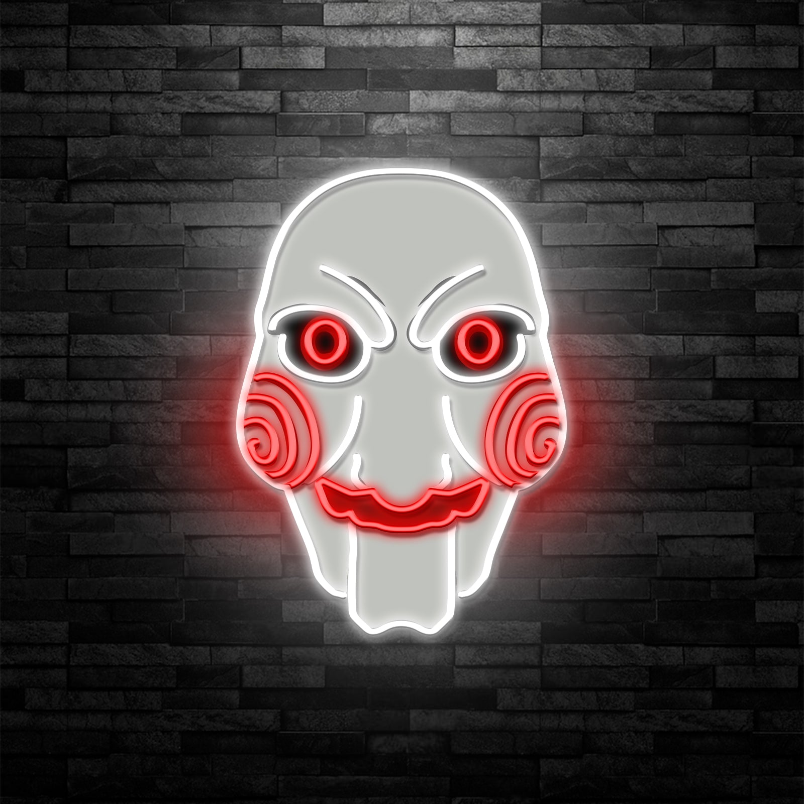 Saw Jigsaw Killer Neon Sign – Horror LED Wall Light for Halloween Decor, Inspired by Billy the Puppet and the Game Begins
