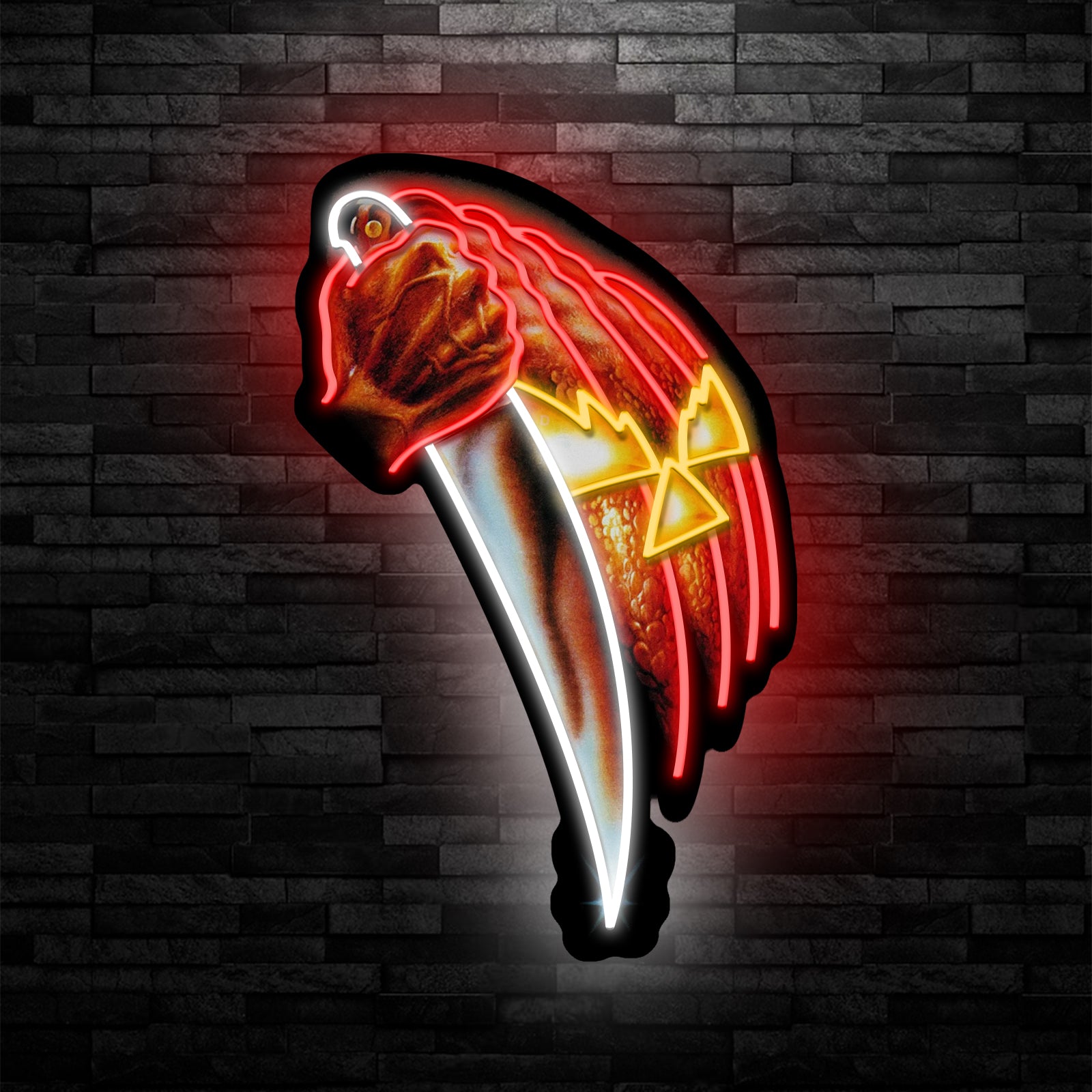 Halloween Knife Neon Sign – Inspired by Michael Myers’ Iconic Weapon, Horror LED Wall Light for Spooky Decor