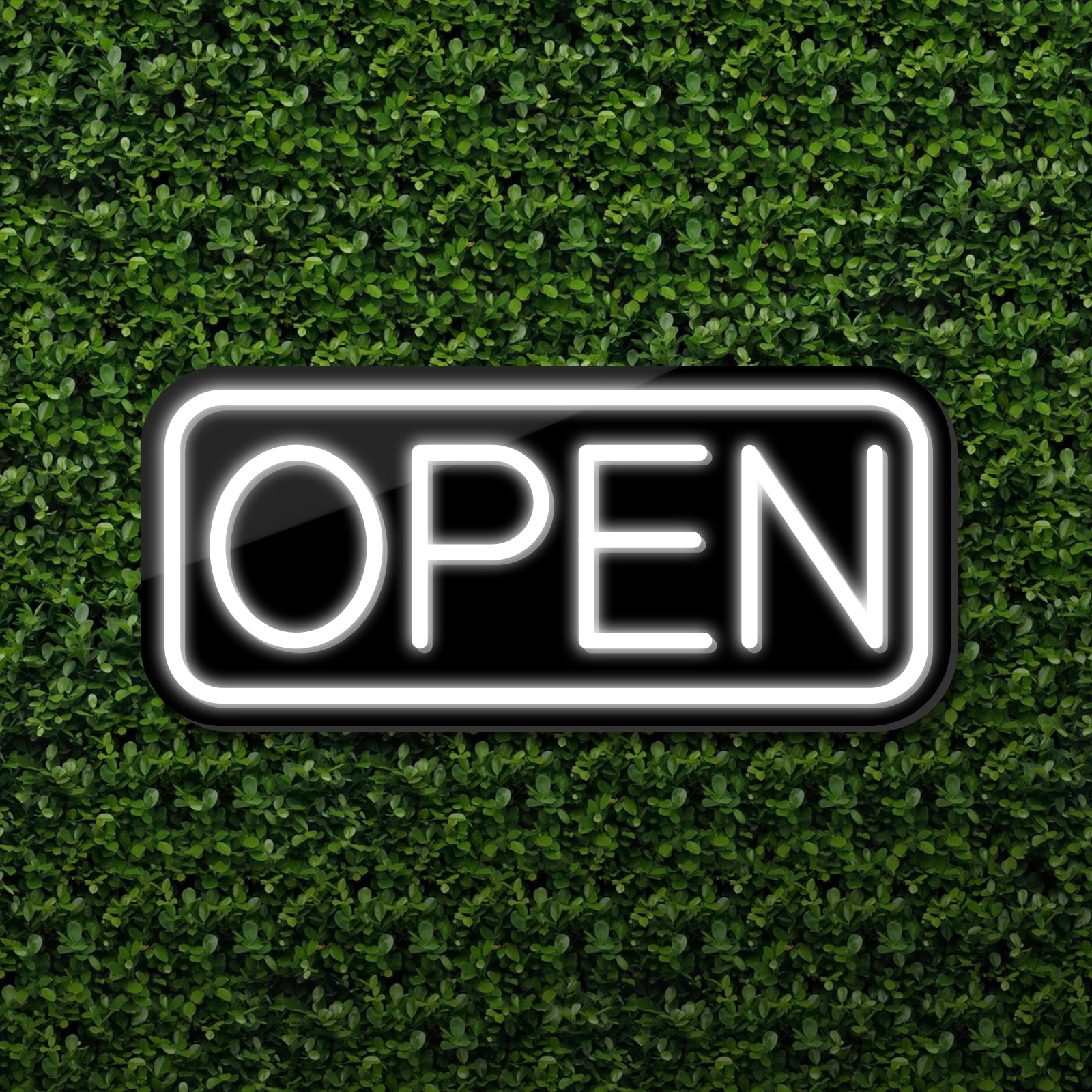 OPEN Business Neon Sign with Black Acrylic Backing – Perfect for Storefronts & Shops