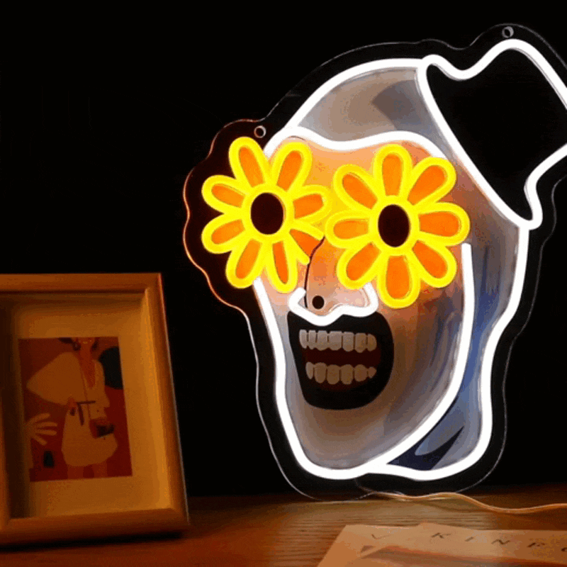 Art the Clown Neon LED Light Terrifier Horror Neon Sign, Dimmable & Multi-Mode Halloween Decor, Wall-Mounted or Freestanding Light for Living Rooms, Cafes, and Creative Spaces