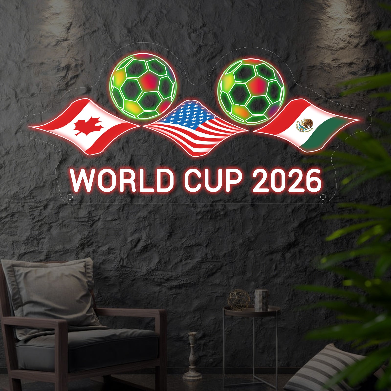 2026 World Cup LED Neon Sign - Light Up The Pitch For Your Ultimate Sanctuary