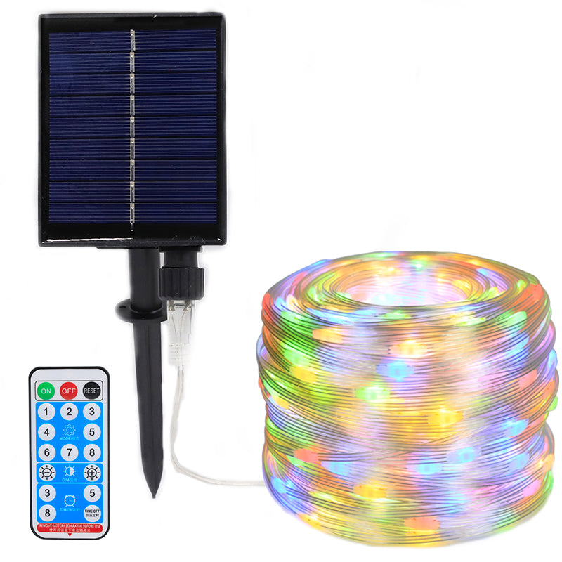 Quntis Solarbetriebene LED Außenlichterkette – Wasserdichte Kupferdraht-Feenlichter mit PVC-Beschichtung für Garten- und Weihnachtsdekoration