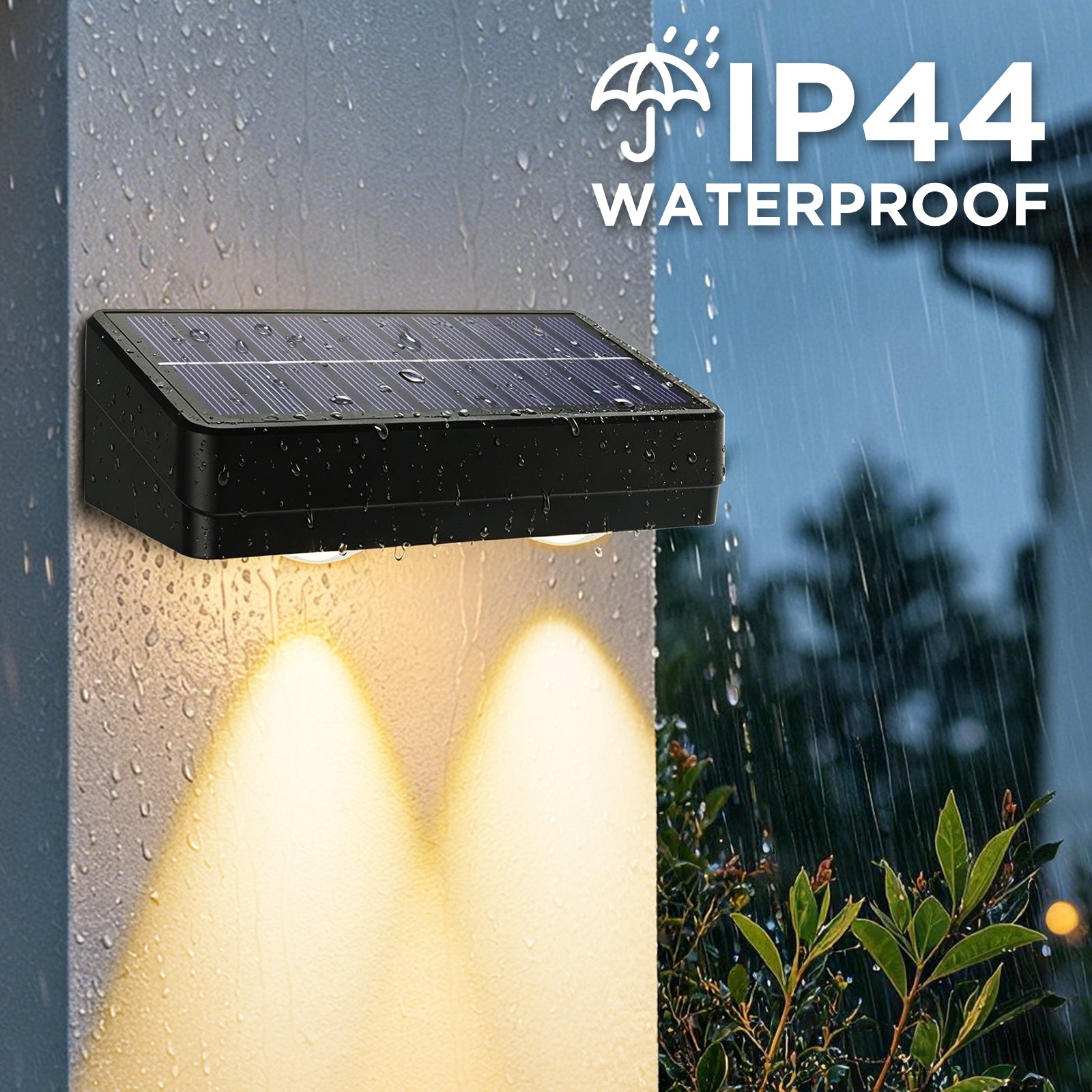 Quntis Solar Fence Lights, 12 RGBCW Color Changing Modes with Memory Function, IP44 Waterproof Outdoor Lighting for Garden, Deck, and Patio (2/4/6/8 Pack)