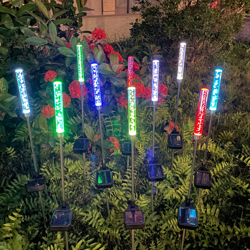 Quntis Solar Color Changing Bubble Column Lights – Waterproof Outdoor Stake Lights, Garden, Patio & Yard Solar Decor, LED Holiday Lighting