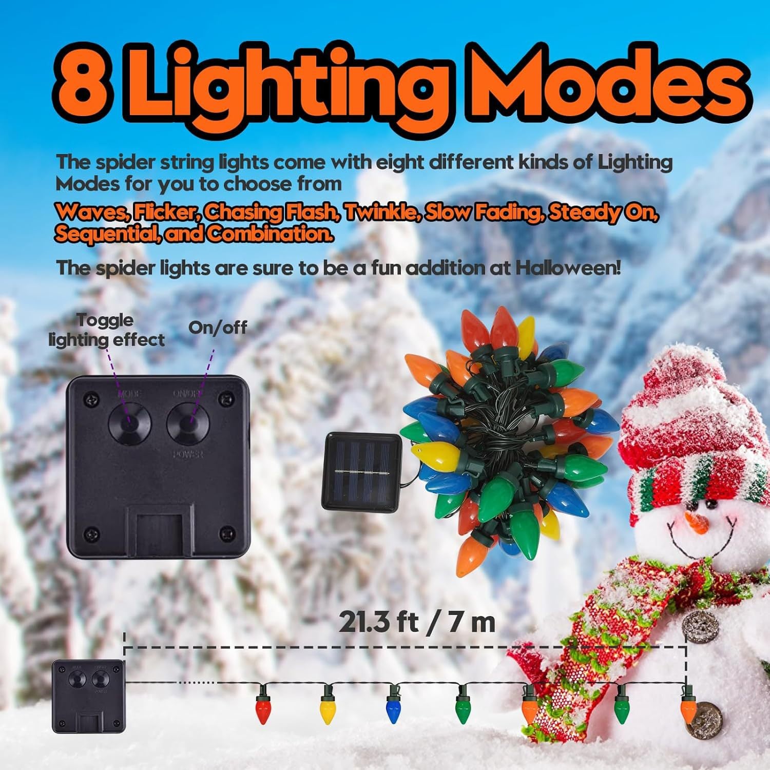 Quntis 新しいソーラー ストリング ライト 8モデル - 防水いちご電球ライト、屋外の庭、パティオ、クリスマス装飾に最適、キャンプやホリデーの雰囲気にぴったり