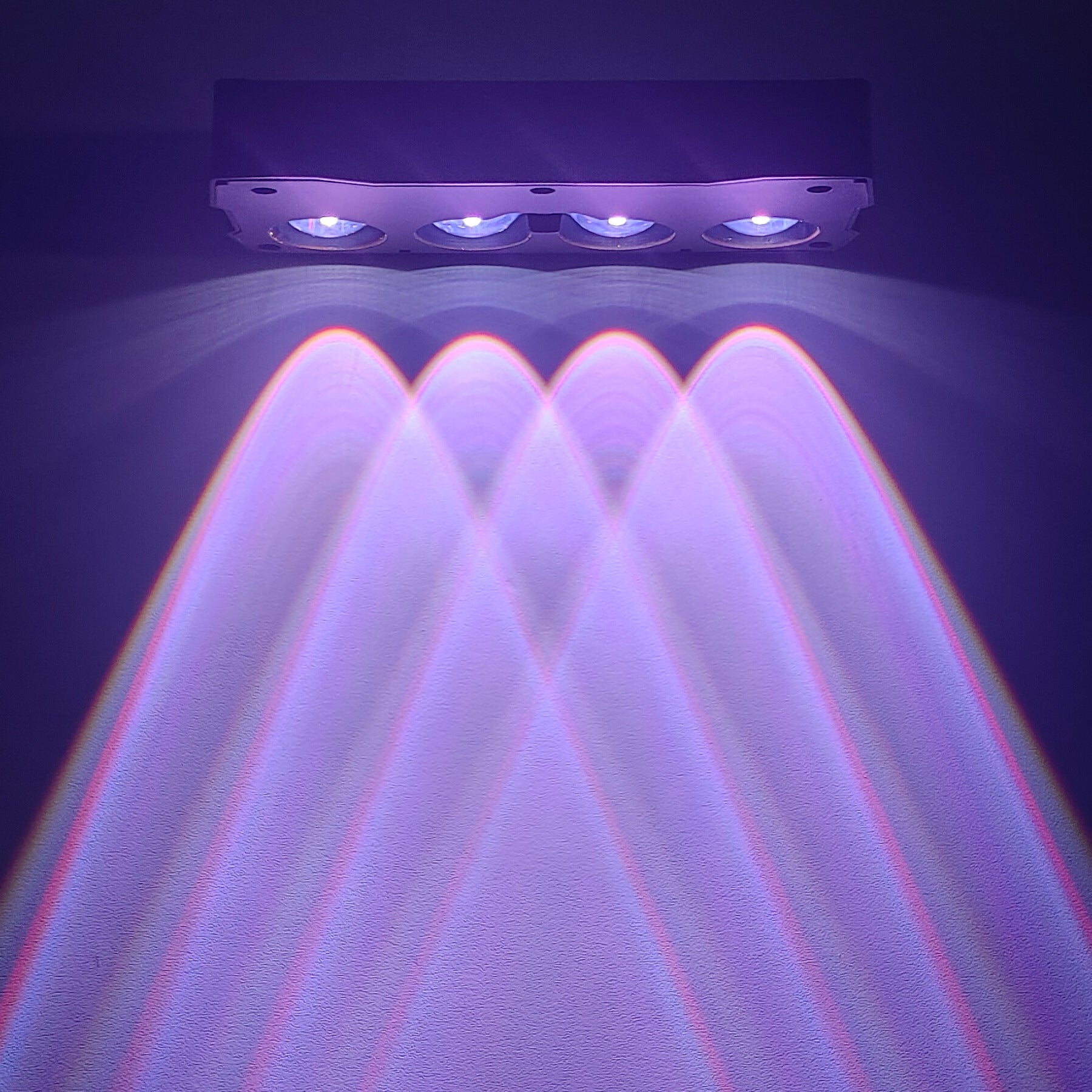 Super Bright 4-Head Solar Wall Spotlights – RGB Warm & White Light Modes Outdoor Wall Wash Lights, Auto On/Off, Waterproof Landscape Lighting for Garden, Patio, Fence