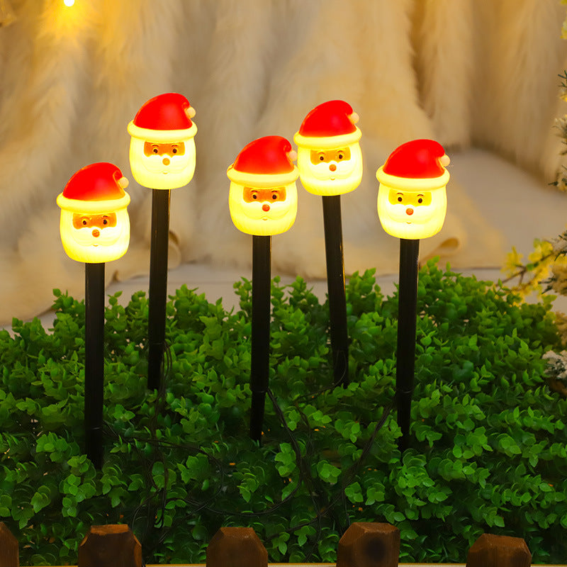 Santa Candy Cane 1-to-5 Stake Lights, Outdoor Lawn and Garden, Christmas Solar-Powered Decorative Lights, Yard and Patio Decor, Outdoor Solar Christmas Lights, Christmas Light Stakes