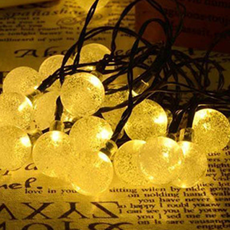 Quntis IP42 Solar-Powered LED Bubble Globe String Lights with Remote, Multi-Color Outdoor Garden, Patio & Balcony Decoration, Perfect for Christmas & Holiday Decor