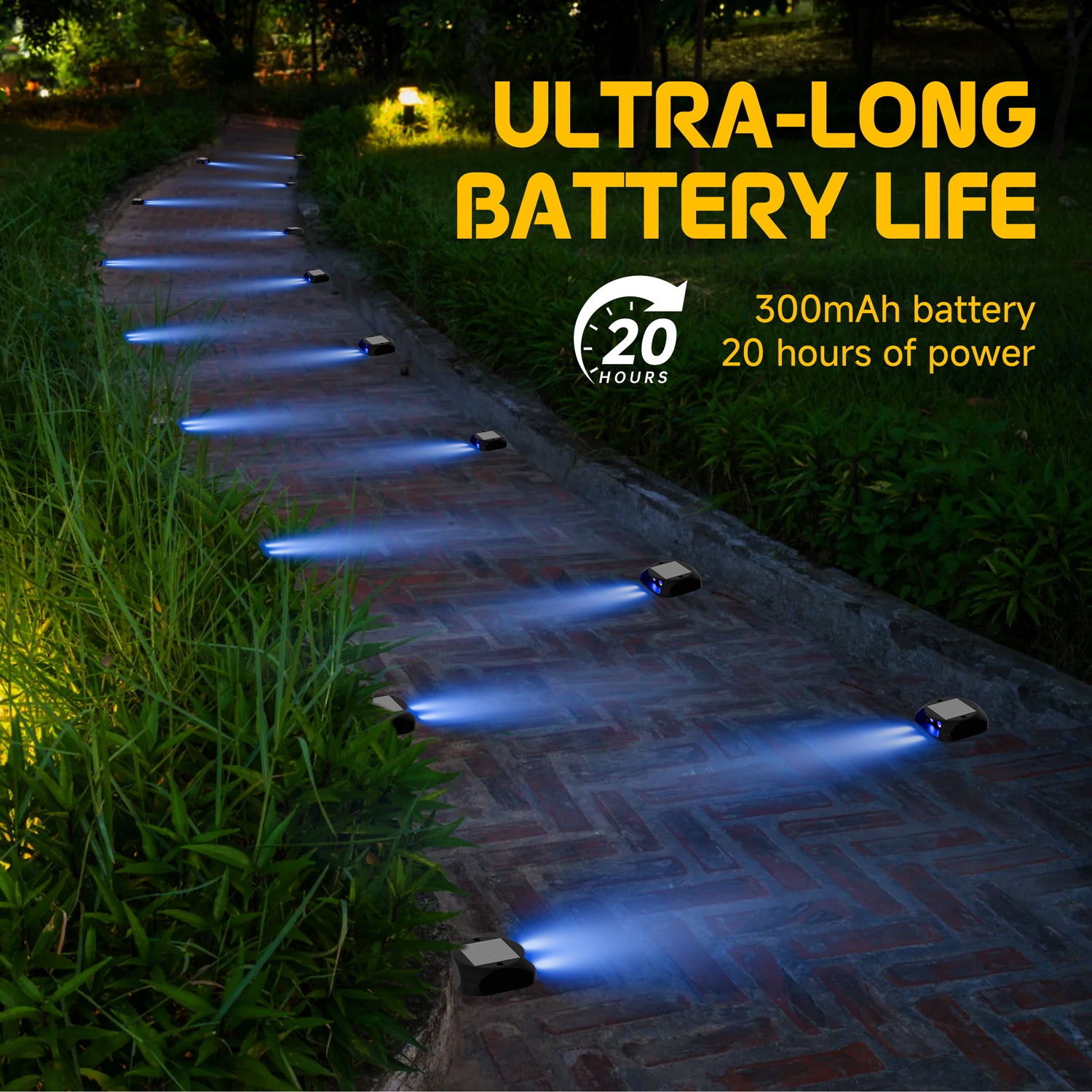 Quntis Solar Deck Lights, IP65 Waterproof Solar Pathway Lights, Dusk to Dawn Solar Lights Outdoor, High Visibility Solar Step Lights for Dock Driveway Garden Walkway Stair Yard