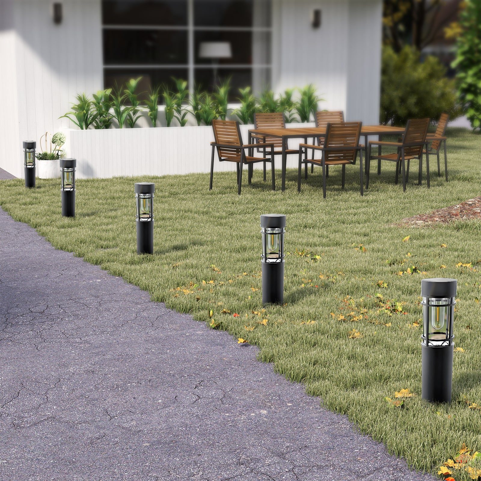 Quntis Solar Pathway Lights Outdoor, Waterproof Landscape Lights, Tungsten Filament Ground Stake Lights,IP65 Solar Garden Lights for Yard, Walkway, Driveway, Patio – Up to 14 Hrs Dusk-to-Dawn Lighting