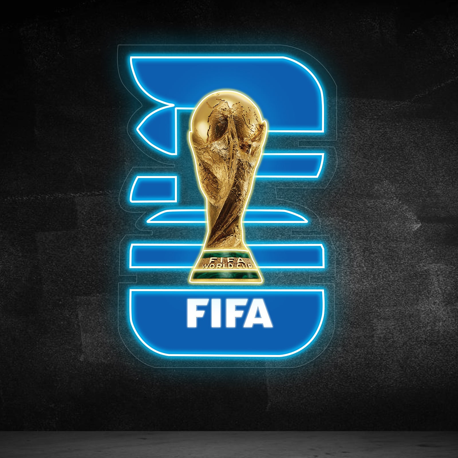World Cup Trophy LED Neon Sign - FIFA Commemorative Edition Wall Decor For Soccer Fan Caves