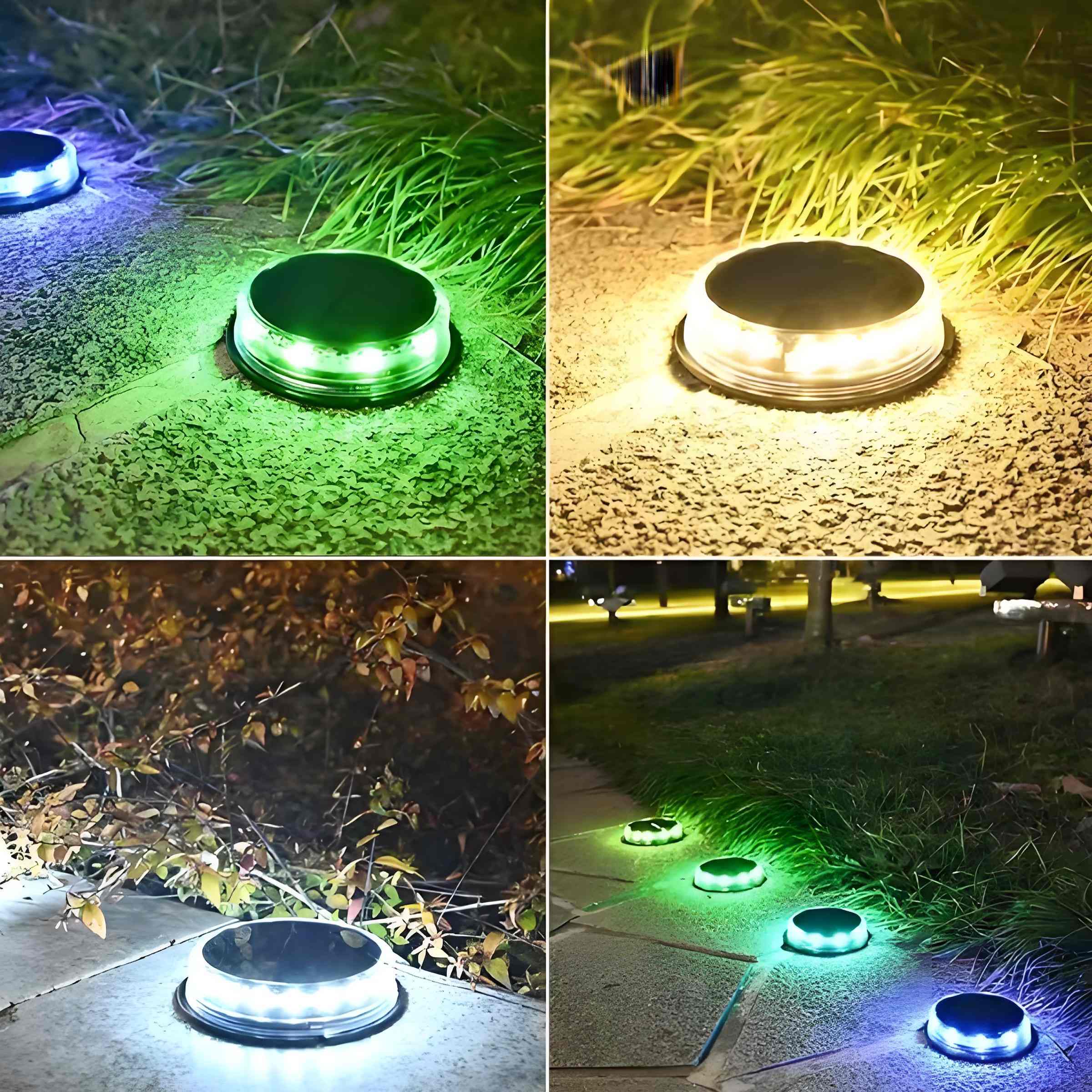 أضواء حديقة شمسية خارجية ¨C أضواء مناظر طبيعية LED، أضواء أرضية تعمل بالطاقة الشمسية لتزيين الفناء والعشب