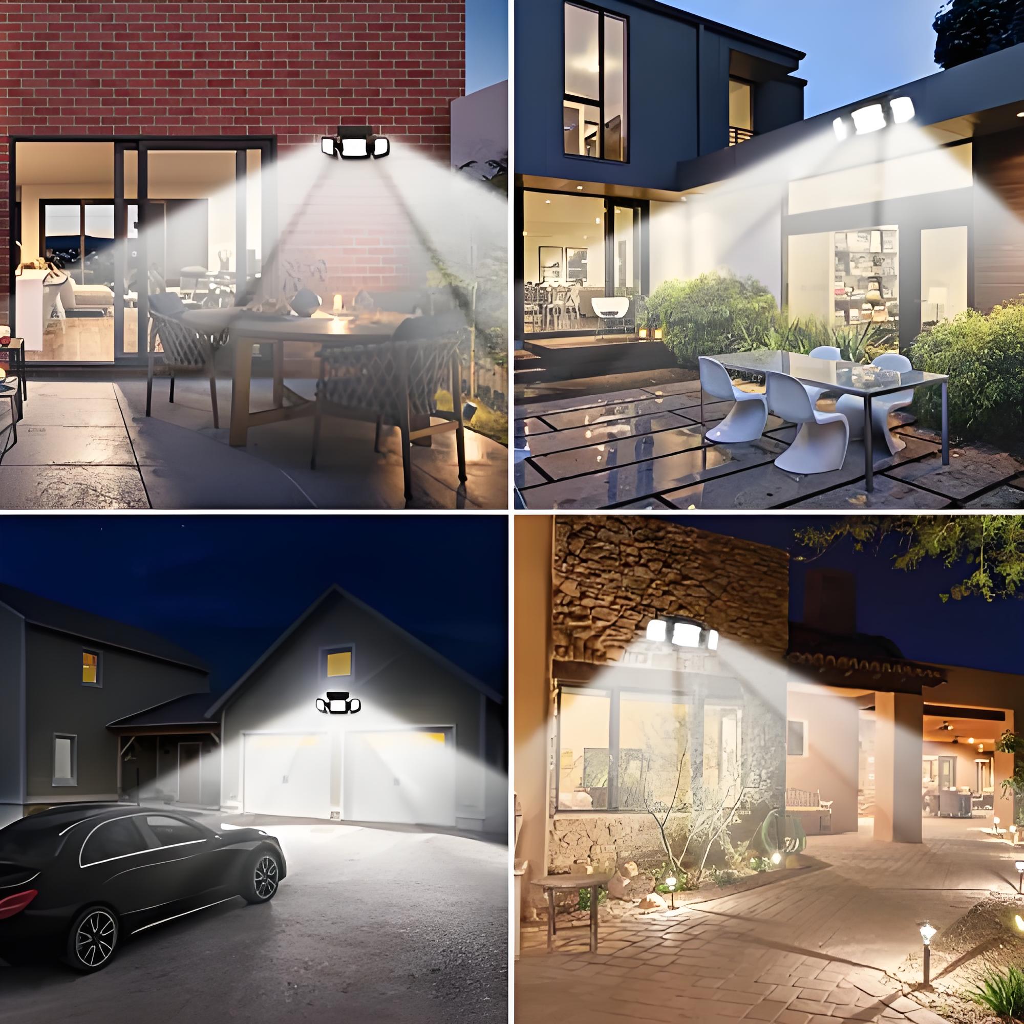 180° Super Weitwinkel Einstellbare 3 Köpfe Solar Sicherheitslichter Außen IP65 Wasserdichtes Licht