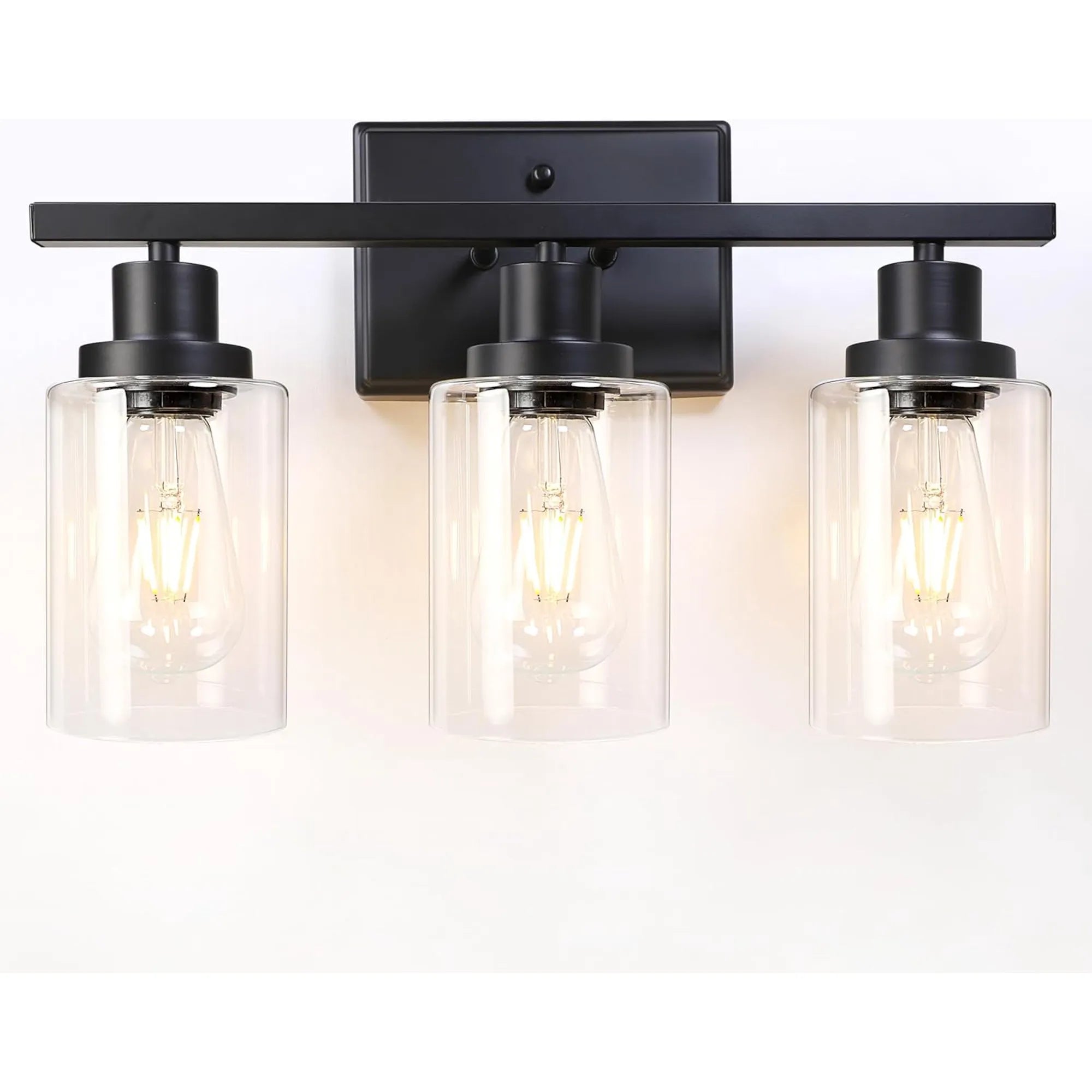 3 Light Modern Bathroom Light Fixtures over Mirror,Vintage Wall Sconces Lighting Modern Bath Wall Mounted Lights with Glass,Gold